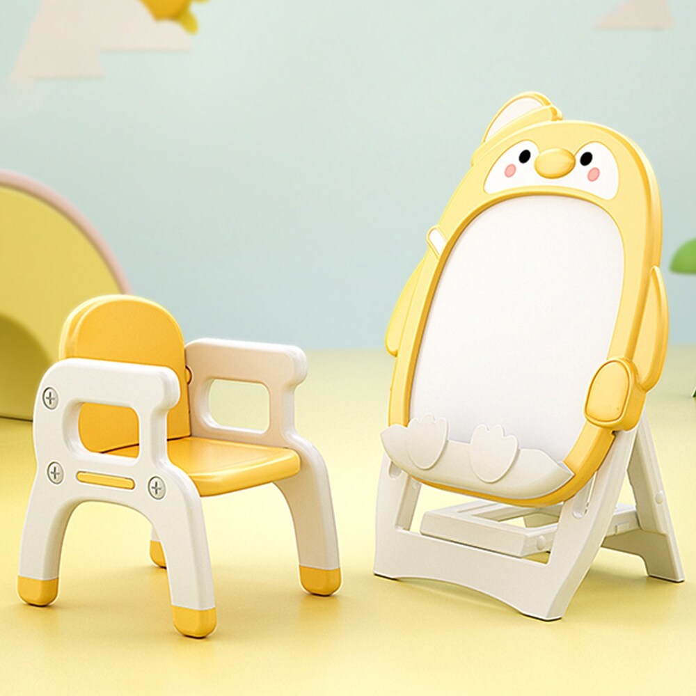 Children s Indoor Cartoon Penguin Drawing Board with Chair