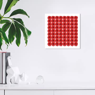 Wynwood Studio Canvas Floral and Botanical Rose Red Box Red and Transitional Wall Art Canvas Print
