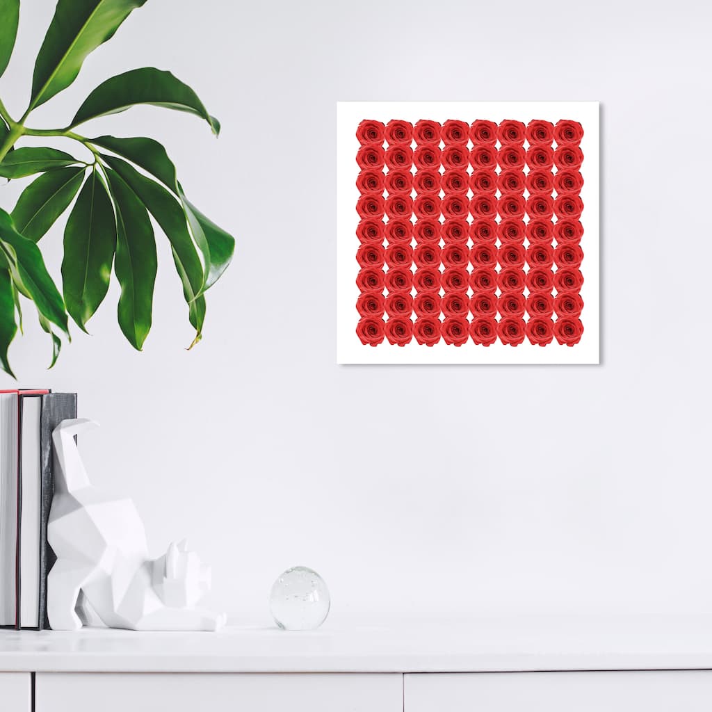Wynwood Studio Canvas Floral and Botanical Rose Red Box Red and Transitional Wall Art Canvas Print