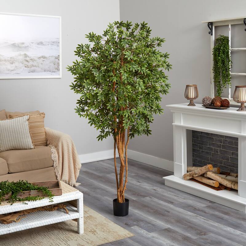 6' Artificial Japanese Maple Silk Tree with Black Pot