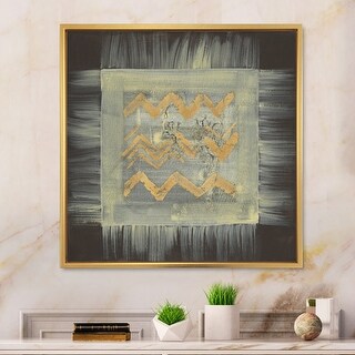 Designart "Galm Abstract I" Transitional Framed Canvas - Bed Bath ...
