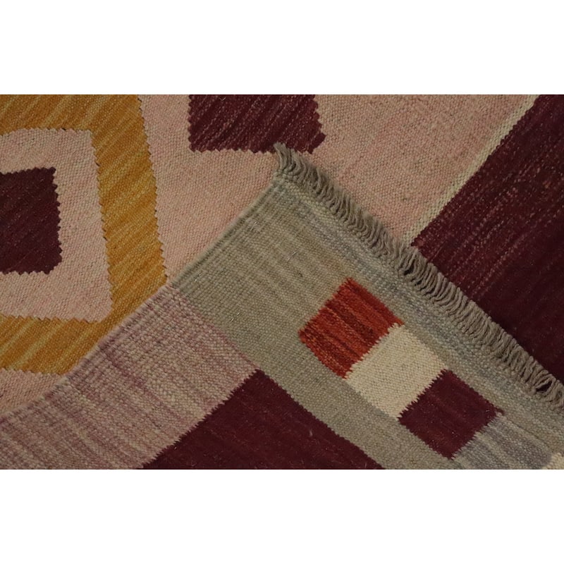 Hand Woven Oriental 100% Wool Carpet Southwestern Tribal Greys & Charcoal Kilim Area Rug - 12' 10'' X 10' 2''