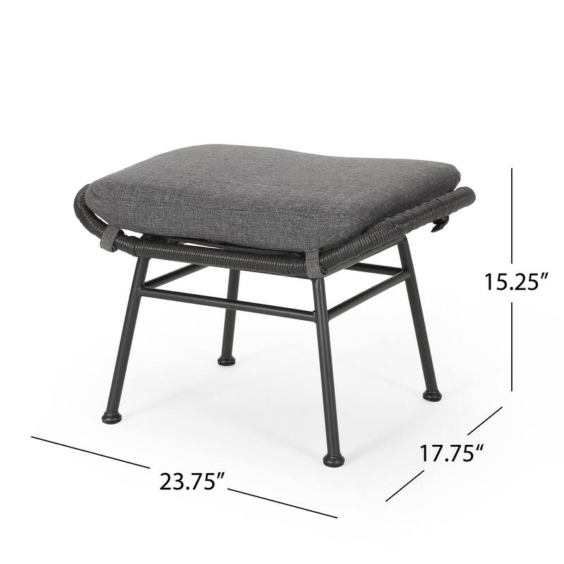 Montana Faux Rattan Outdoor Patio Ottoman Comfortable choice, multiple functions, classic design