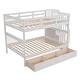 preview thumbnail 9 of 8, Artsy Full-Over-Full Bunk Bed with Drawer and Storage Stairway, White
