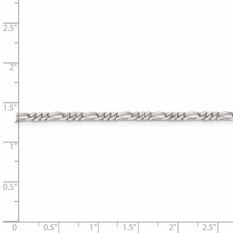 Curata 925 Sterling Silver 3mm Figaro Chain Necklace (Lobster)