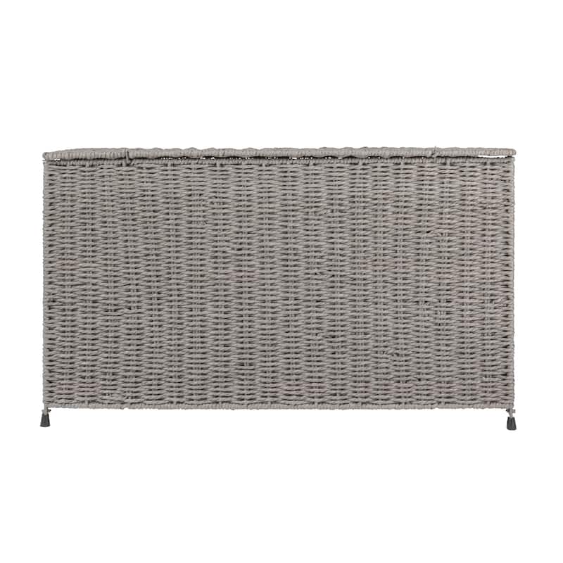 Household Essentials Woven Paper Rope Storage Chest with Hinged Lid and Integrated Handles - 27.0"L x 16.9"W x 15.9"H