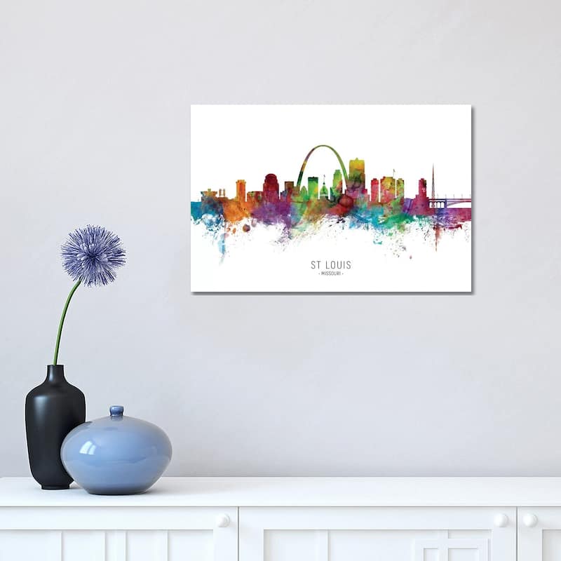 iCanvas "St Louis Missouri Skyline" by Michael Tompsett Canvas Print - 12x18x1.5