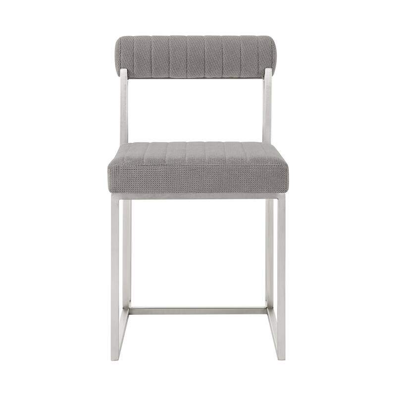 Kai Anastasia 5 Piece Rectangular Glass Dining Table Set with Metal Frame and Upholstered Chairs