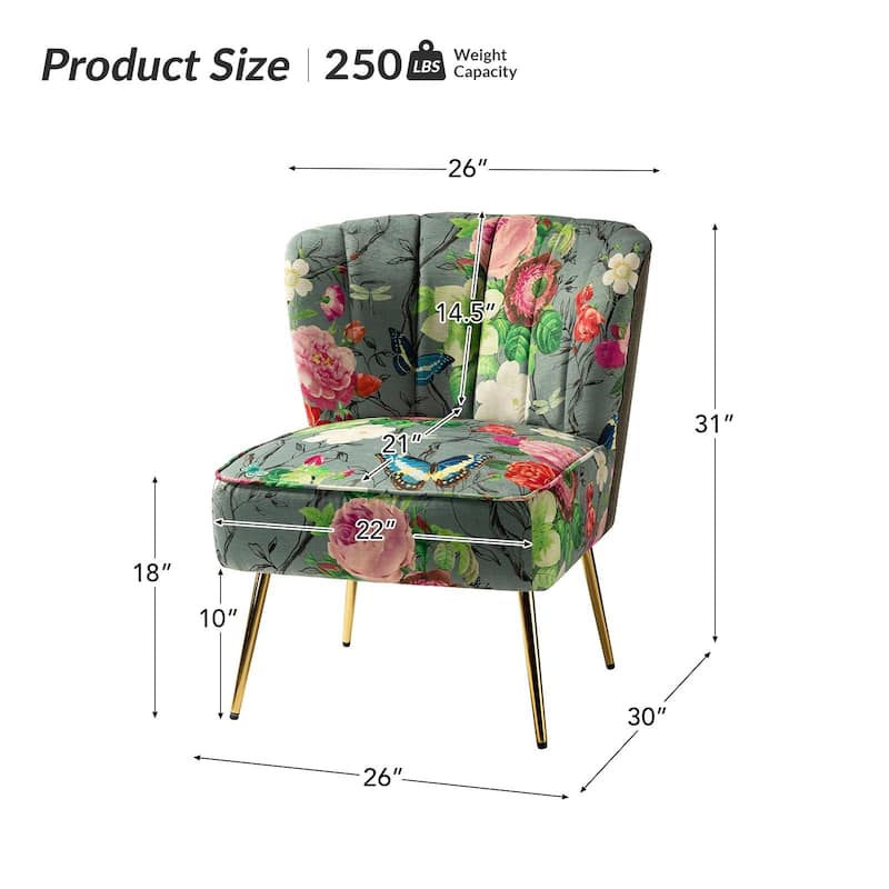 Almira Contemporary Upholstered Armless Side Chair with Tufted Back Set of 2 by HULALA HOME