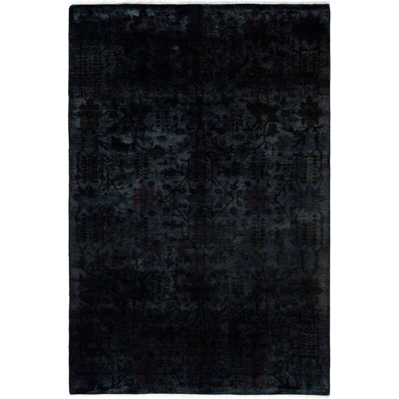 Overdyed One-of-a-Kind Hand-Knotted Area Rug - Green - 4' 2" x 6' 1"