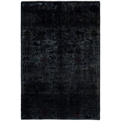 Overdyed One-of-a-Kind Hand-Knotted Area Rug - Green - 4' 2" x 6' 1"
