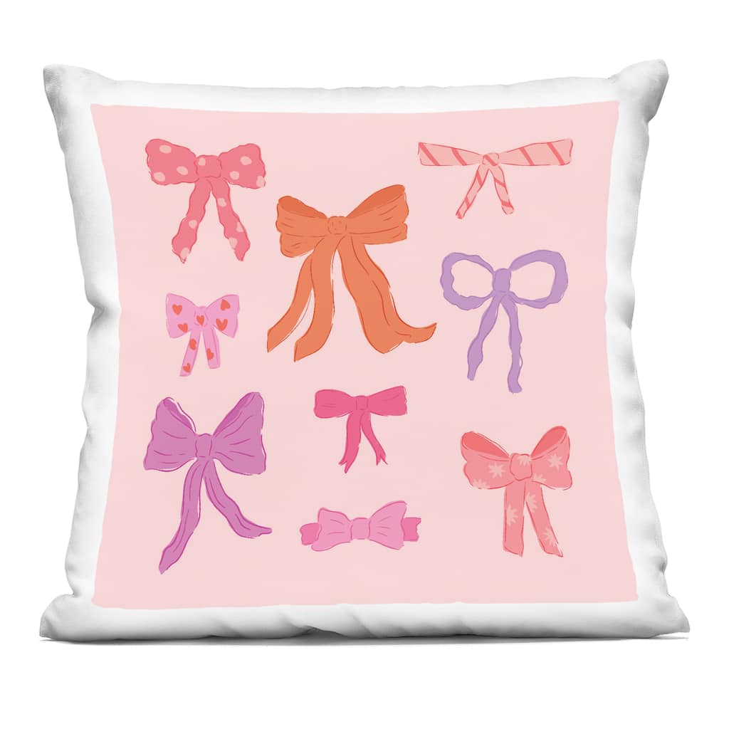 Stupell Stylish Fashion Bows on Pink Decorative Printed Throw Pillow Design by Sazerelli Designs