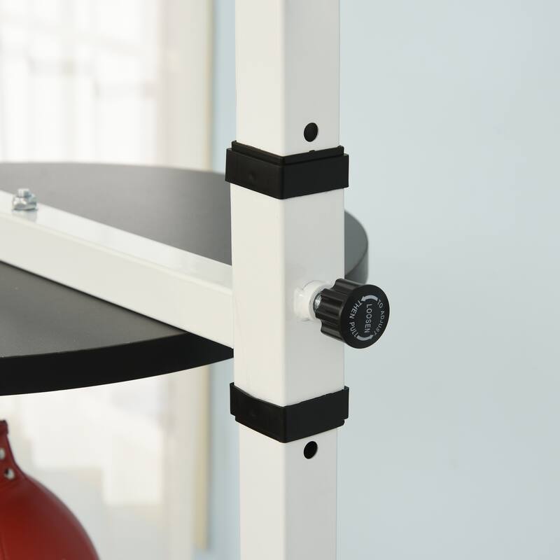 Soozier Free-Standing Speed Bag Platform Punch Bag Station Boxing Stand Heavy Duty Frame White