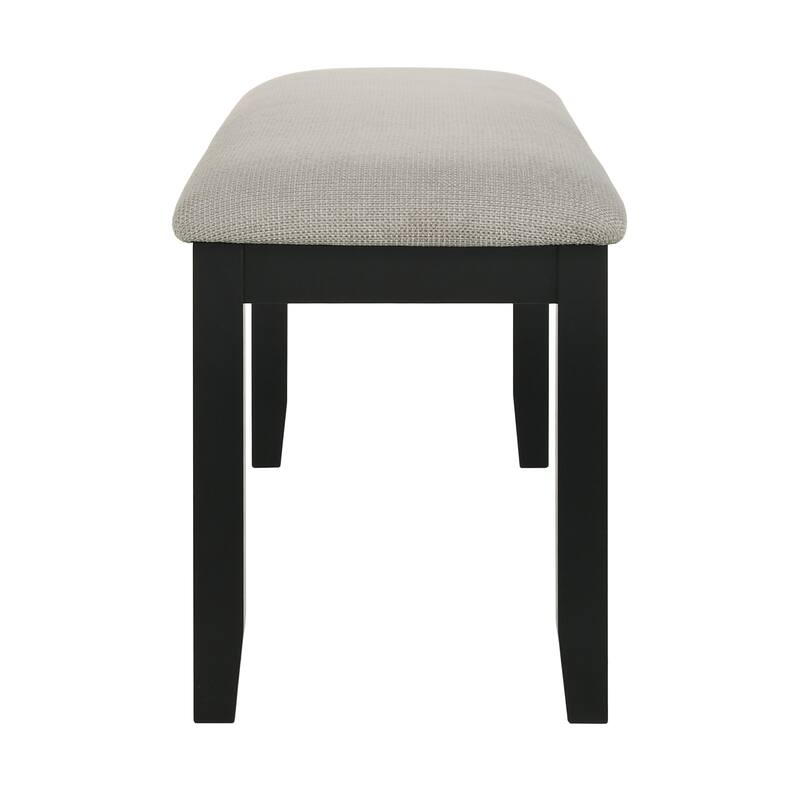 1pc Black Gray Bench Dining Room Fabric Upholstery Kitchen Dining Wooden Furniture