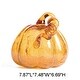 preview thumbnail 18 of 26, Glitzhome Amber Crackle Handblown Decorative Glass Pumpkins B