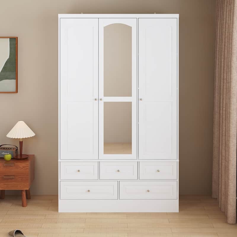 78.7"H Combo Twin Wardrobe Set Elegance Meets Utility Armoires Closet