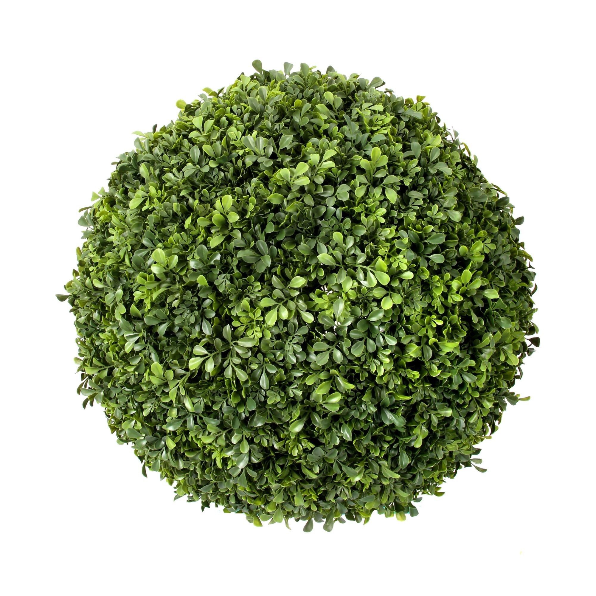 21" Boxwood Ball Halves, UV Rated Outdoor - Green