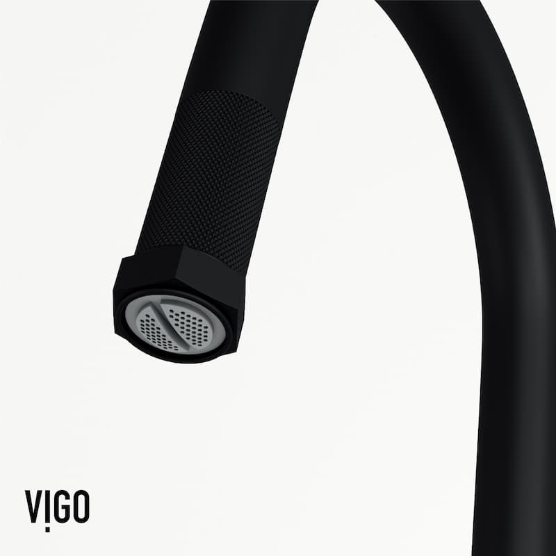 VIGO Hart Arched 18" H Single Handle Pull-Down Kitchen Faucet