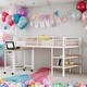 preview thumbnail 1 of 28, Modern Twin Size Metal Loft Bed with Desk and Shelves,Sturdy Construction White