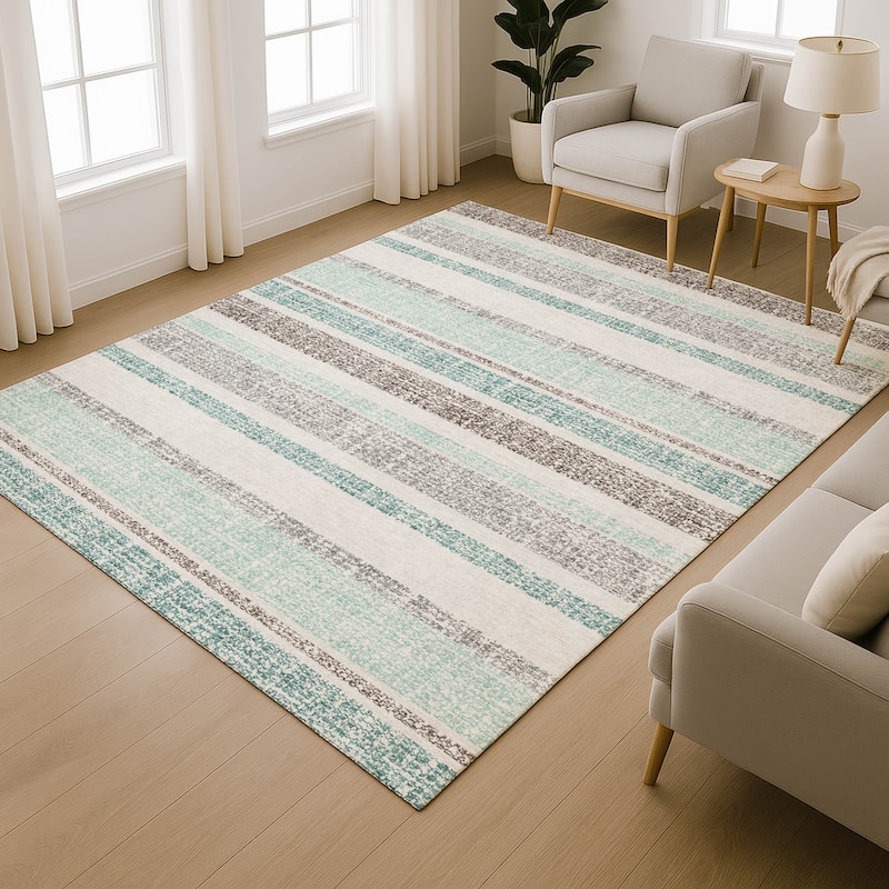 Premium Washable Super Soft Vintage Stripe Mayfield Rug
