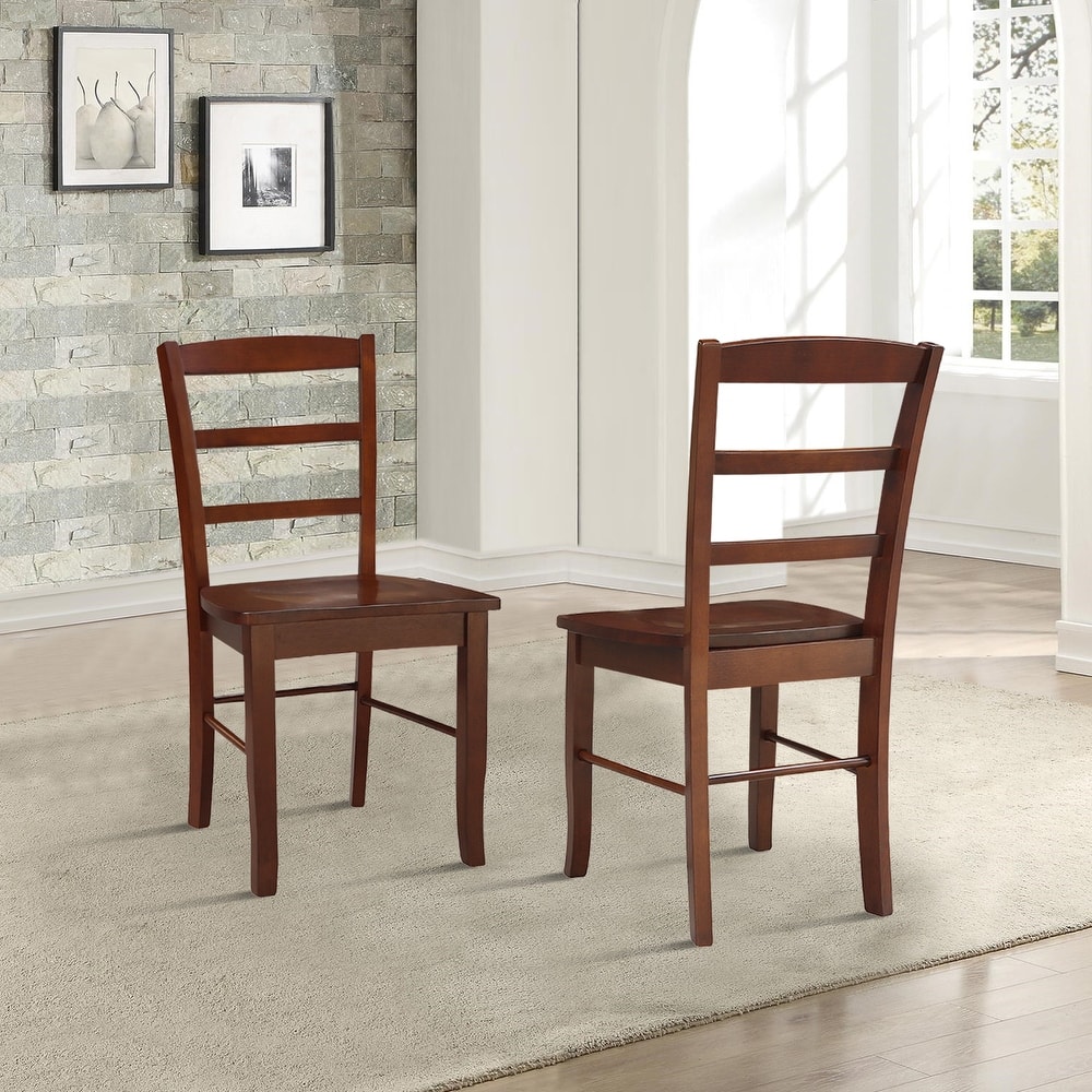 International Concepts Solid Wood Madrid Ladderback Chairs, Set of 2