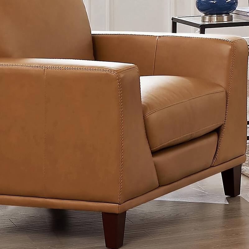 Hydeline Soma Top Grain Leather Chair With Feather, Memory Foam and Springs