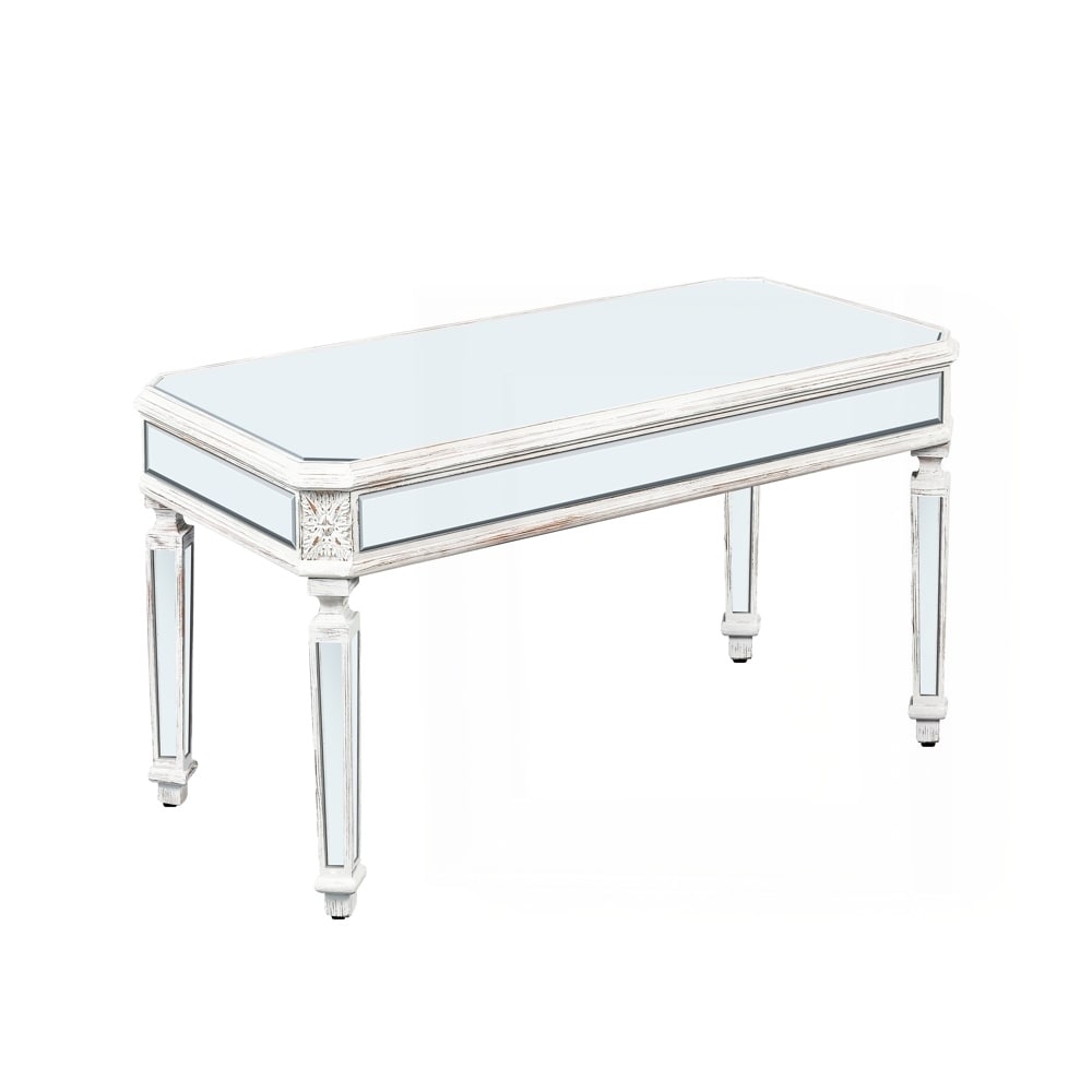 Rectangle Glass Tea Table with Mirrored Finish
