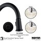 preview thumbnail 9 of 8, Karran Drop-In Quartz Composite 33 in. 1-Hole 50/50 Double Bowl Kitchen Sink in Grey with Kitchen Faucet in Matte Black