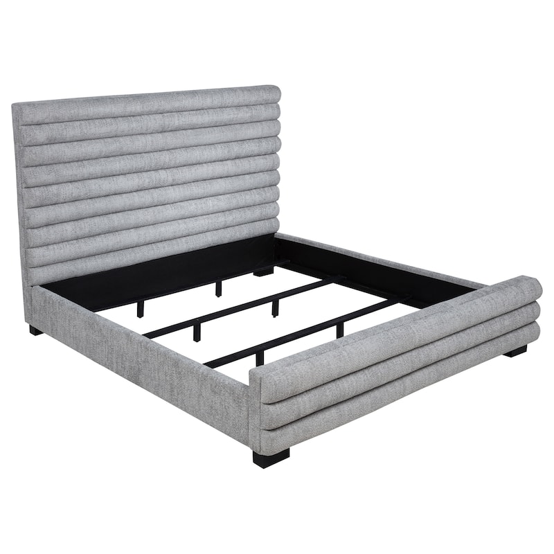 Patricia Boucle Upholstered Bed Grey - King