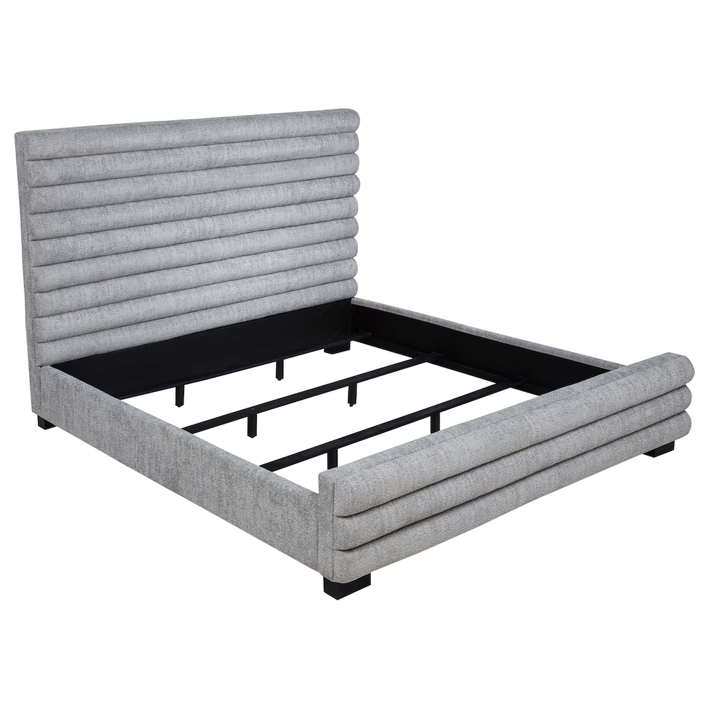 Patricia Boucle Upholstered Bed Grey