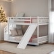 preview thumbnail 2 of 16, Twin Over Twin Bunk Bed With Convertible Slide And Stairway for Home