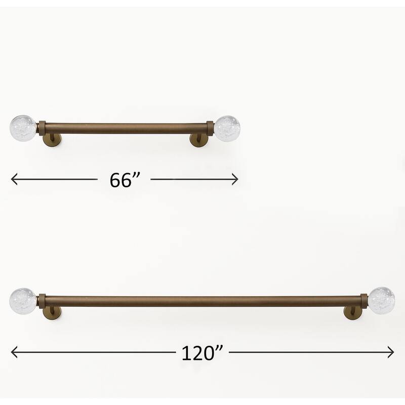 Clear Ball Bubbles Bronze Modern Curtain Rod For Windows (66" - 120") - 66" - 120" inches