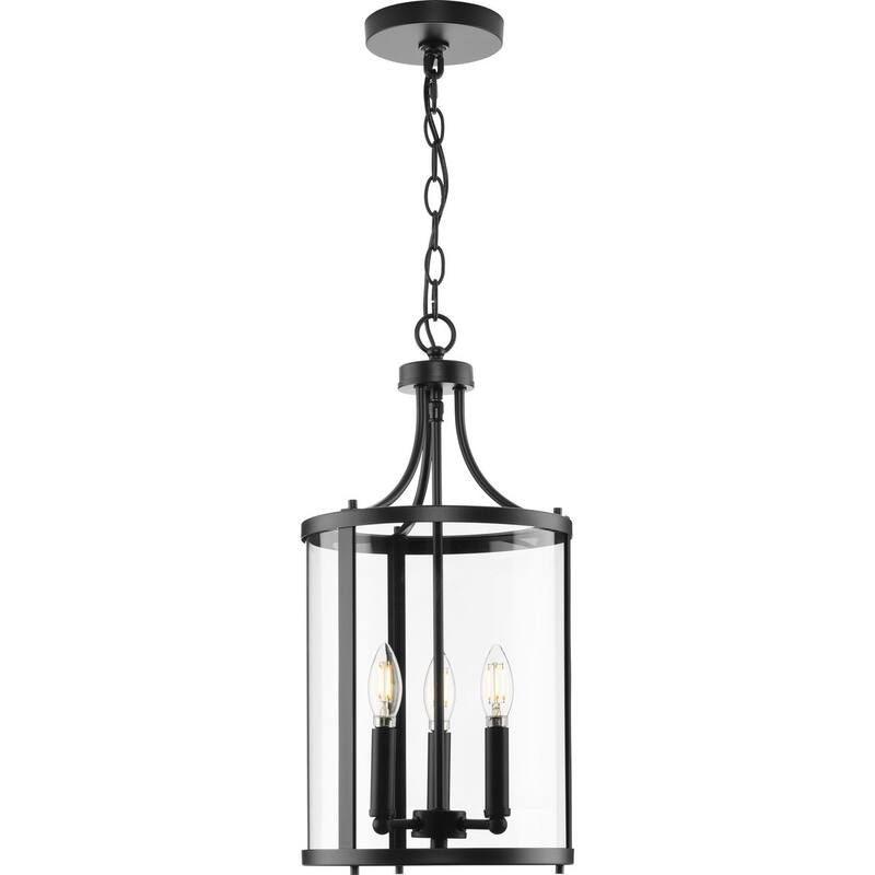 Gilliam Collection Three-Light Matte Black New Traditional Hall & Foyer - 10 in x 10 in x 20.75 in