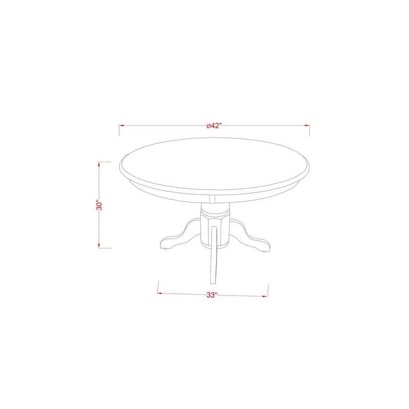 Coastal Dining Set 3Pc Round Table & 2 Chairs - 42" Table - PU Leather - Black Legs - HomeStock