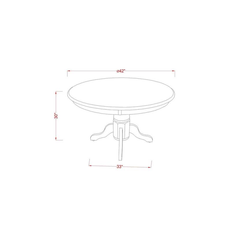 HomeStock 5-Piece Round Buttermilk and Cherry Finish Solid Wood Top Dining Table with 4-Parson Chair with Lattice Back