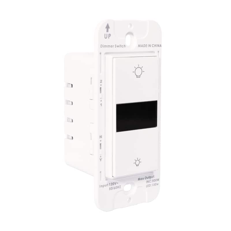 Smart Ligting LED Display Dimmer Switch - WiFi Remote App Control; No Hub Required by JONATHAN Y - White