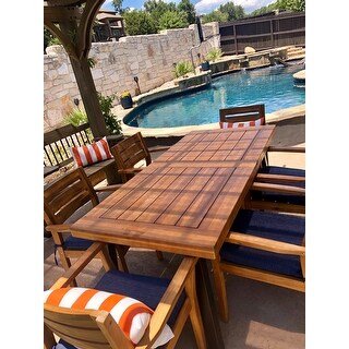 Avon Outdoor Rustic 7-piece Rectangular Acacia Wood Dining Set by Christopher Knight Home