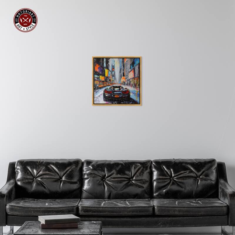 Notoriart Blast The Speakers Framed Car 1 Piece Canvas Wall Art
