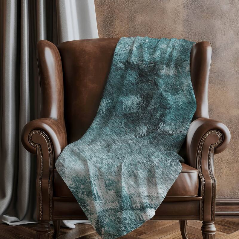 Premium Machine Washable Modern Abstract Sherpa Throw Blanket