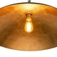 preview thumbnail 31 of 34, 1-Light Black Gold Oversized Metal Dome Pendant Light - 27in