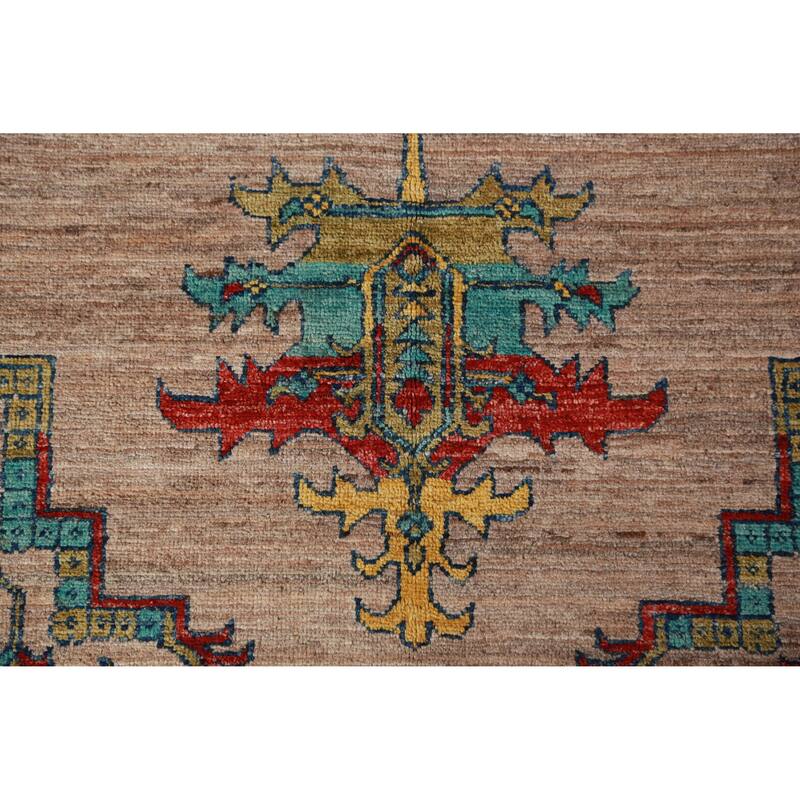 Brown Vegetable Dye Ziegler Oriental Area Rug Hand-Knotted Wool Carpet - 6'10"x 10'5"