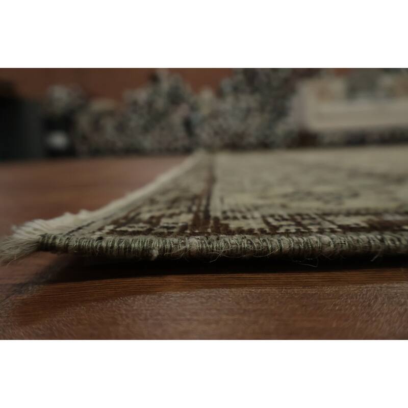 Hand Knotted Oriental 100% Wool Carpet Transitional Floral Beige & Ivories Anatolian Area Rug - 9' 2'' X 5' 8''