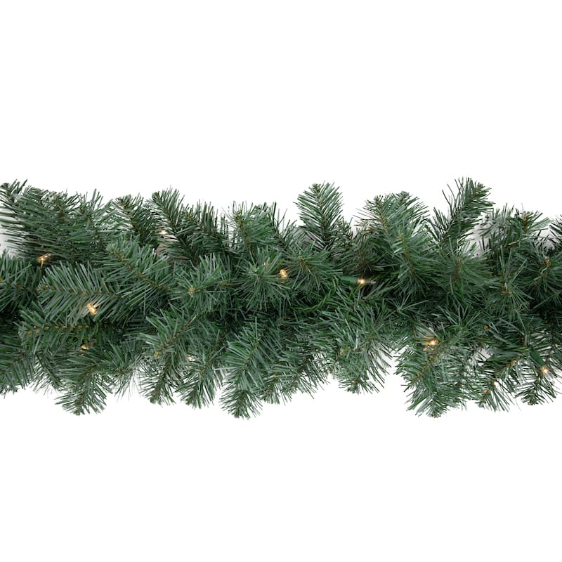 9' x 12" Pre-Lit Colorado Blue Spruce Artificial Christmas Garland Clear Lights