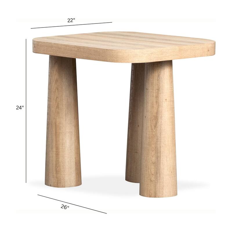 Magnussen Home Lanfer Peanut Rectangular End Table - 22''W x 26''D x 24''H