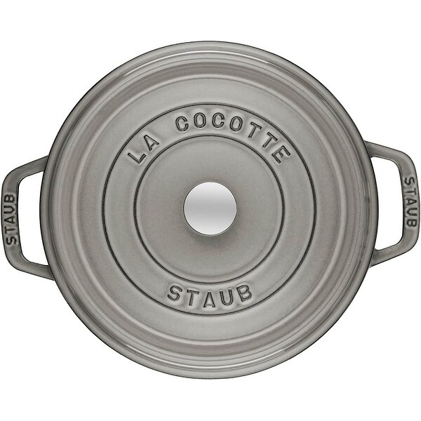 Staub 14cm / 0.75 qt Cast Iron Round Cocotte Pot, Graphite Grey