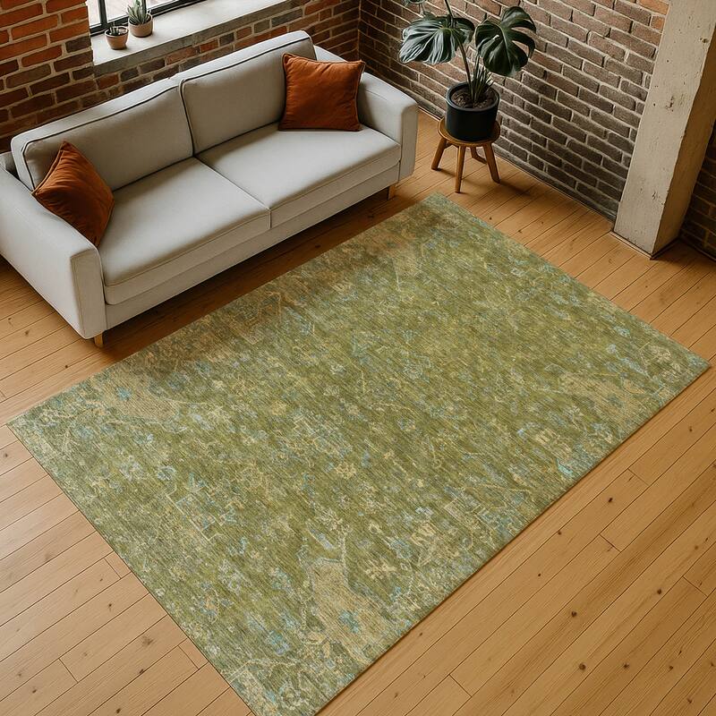 Machine Washable Indoor/ Outdoor Traditional Chelsea Chantille Rug