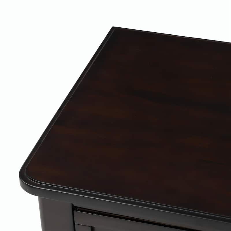 23.7"L Console Table with 3 Storage Drawers and Bottom Shelf