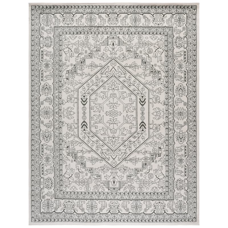 SAFAVIEH Adirondack Sian Rustic Oriental Medallion Rug - 9' x 12' - Ivory/Dark Green