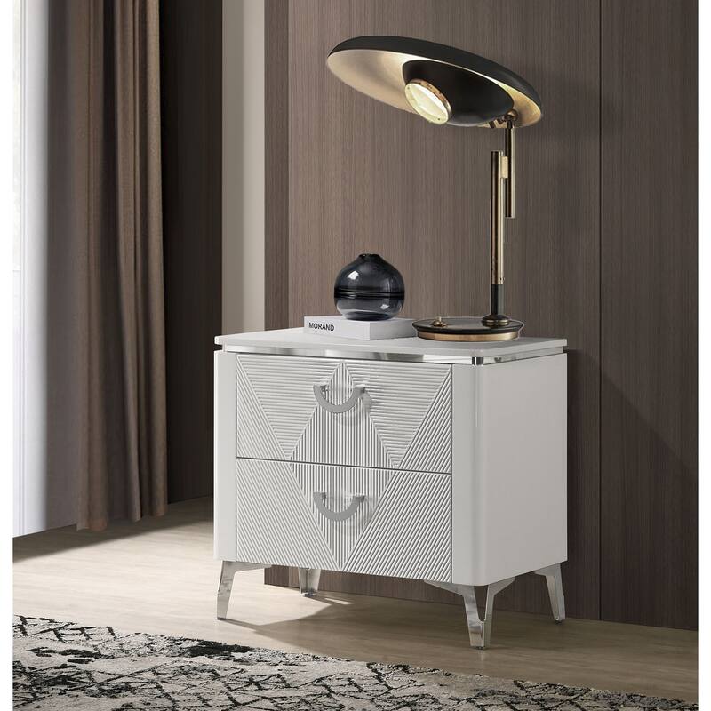 2-drawer Nightstand with Dual USB Port