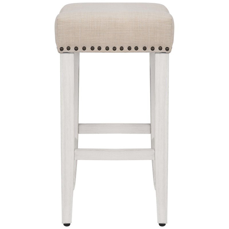 Jameson Upholstered Polyester Antique White 24 Inch Counter Stool (Set Of 2)